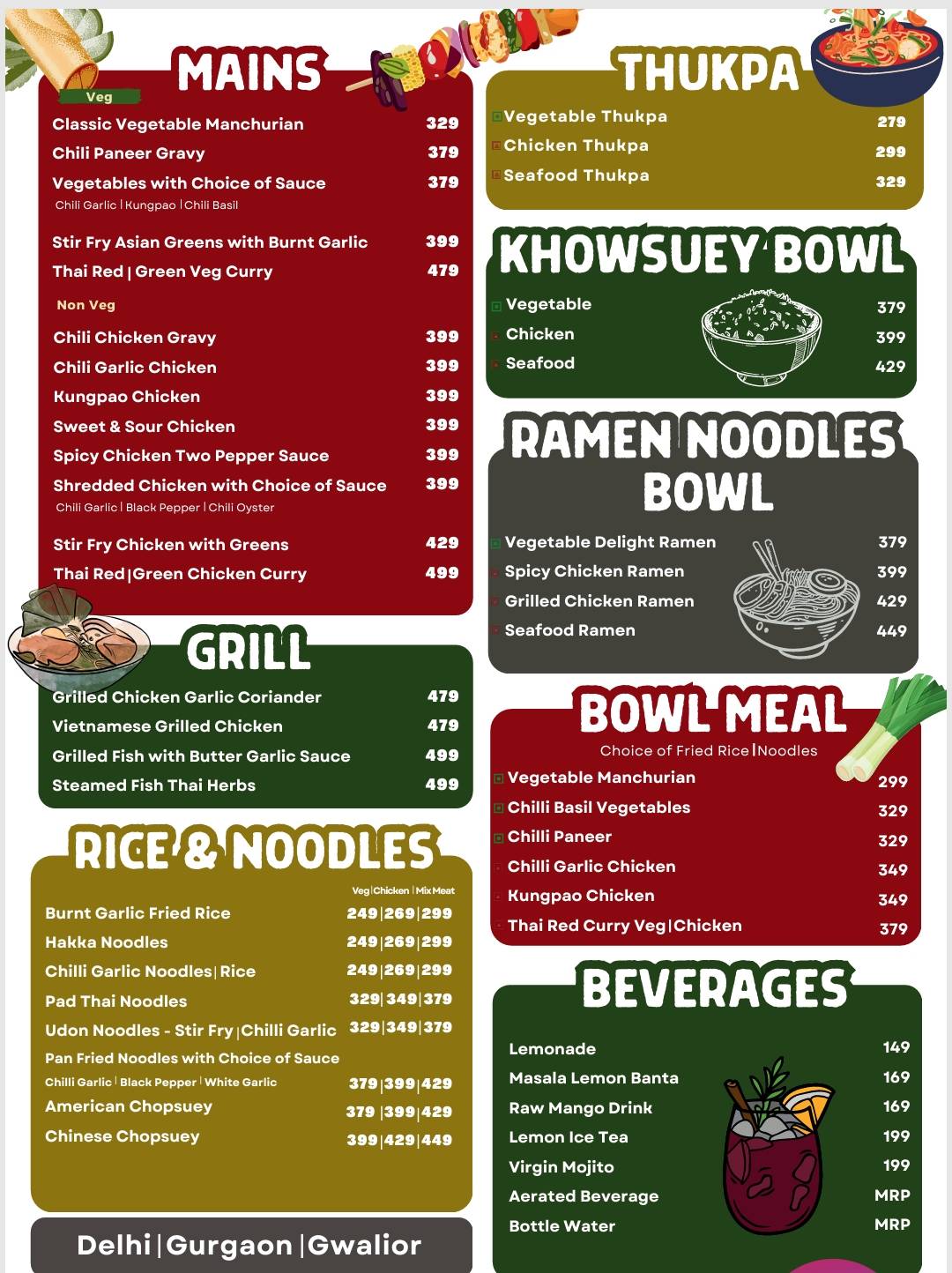 Solanas Chinese & Thai menu