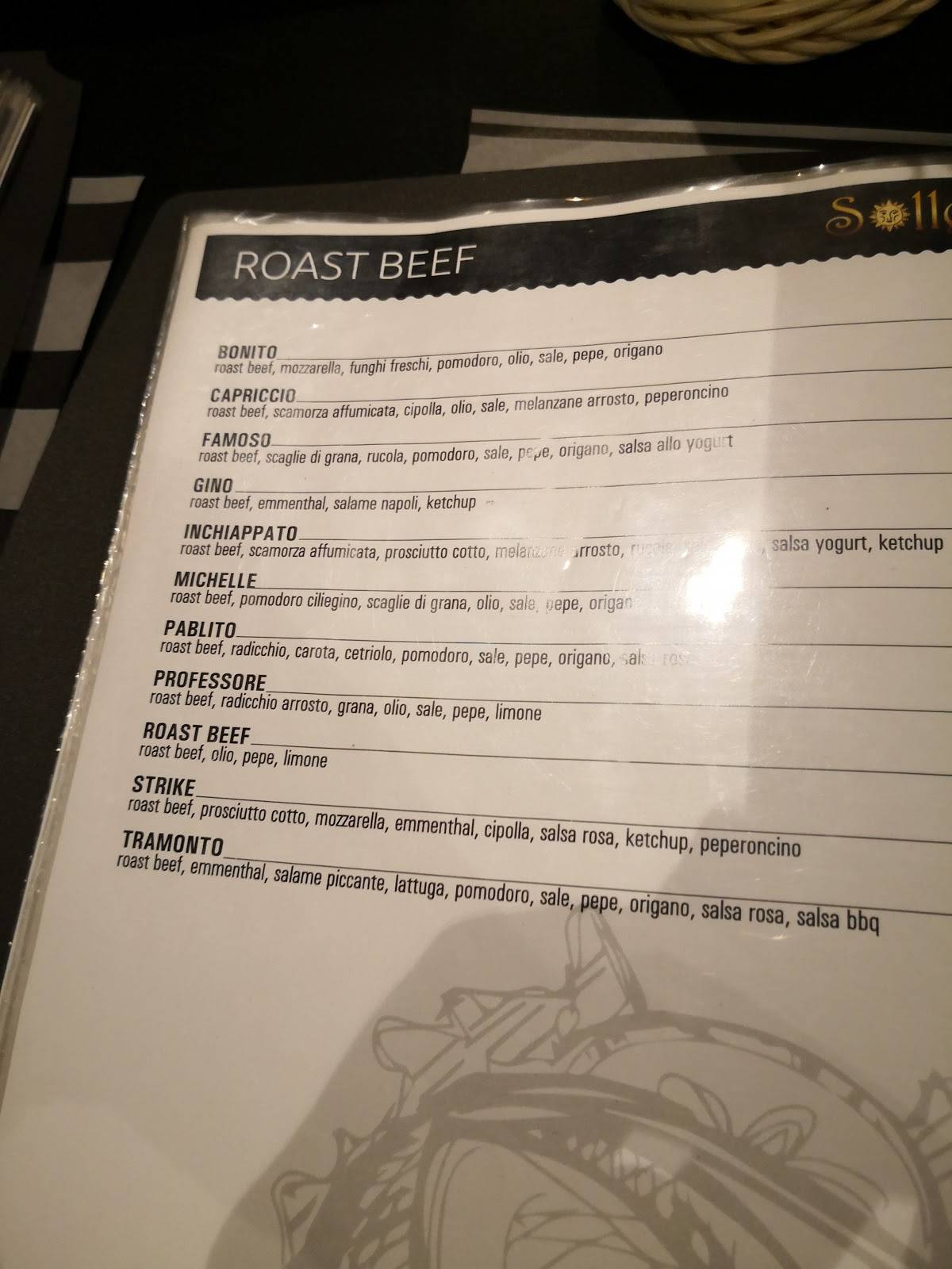 Menu di Solleòne 