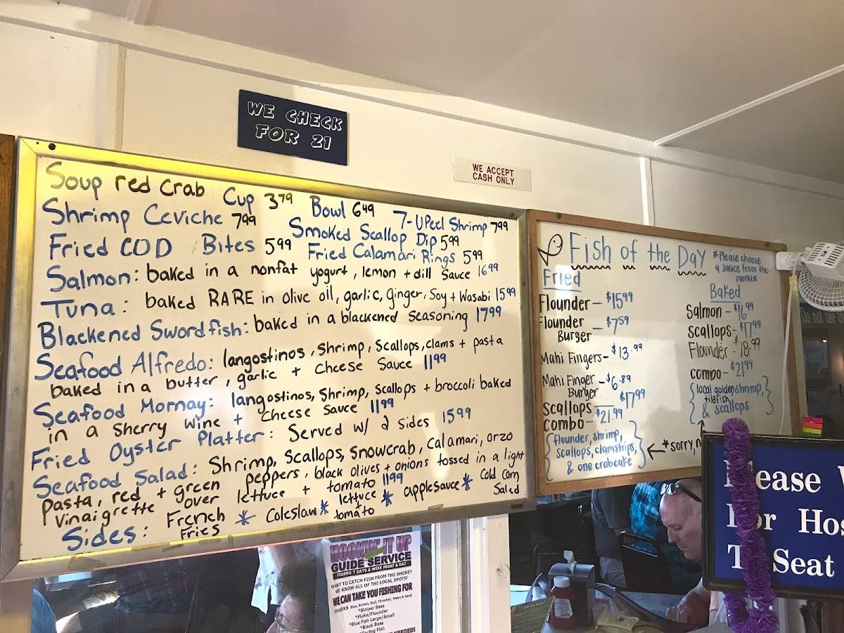 Menu at Smitty's Clam Bar, Somers Point
