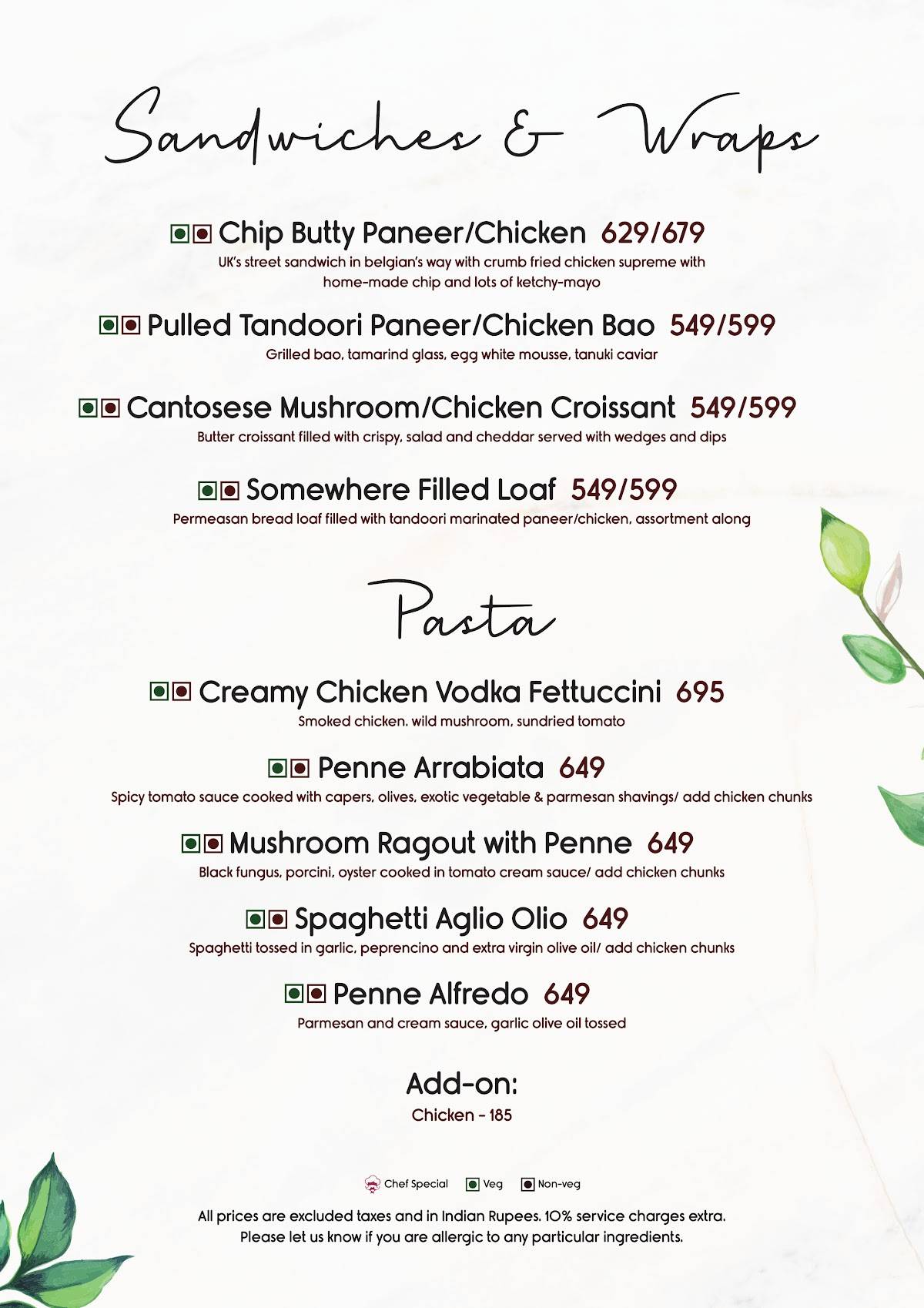 Somewhere Delhi menu