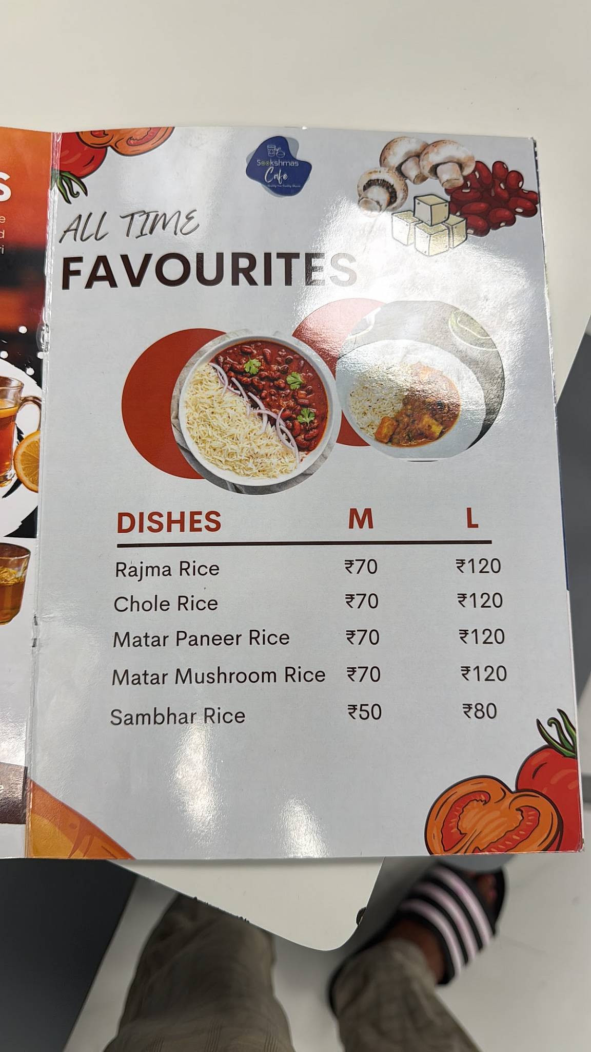 Sookshmas Cafe menu