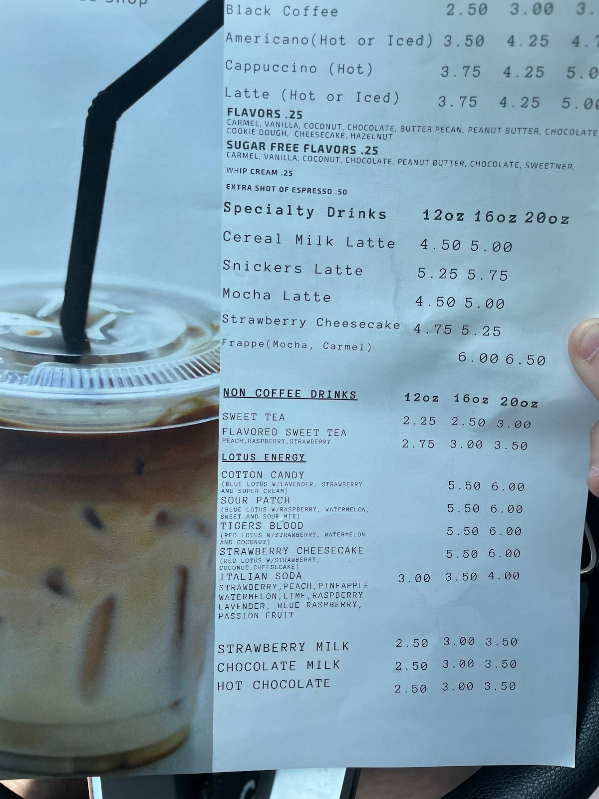 Menu at Southern Ground Coffee Shop, Augusta