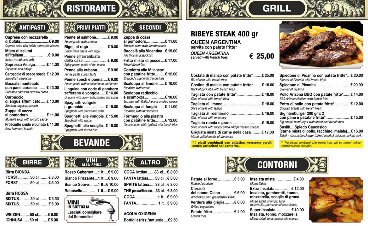 Menu di Spapig Di Pigozzo Marzia & C. Sas 