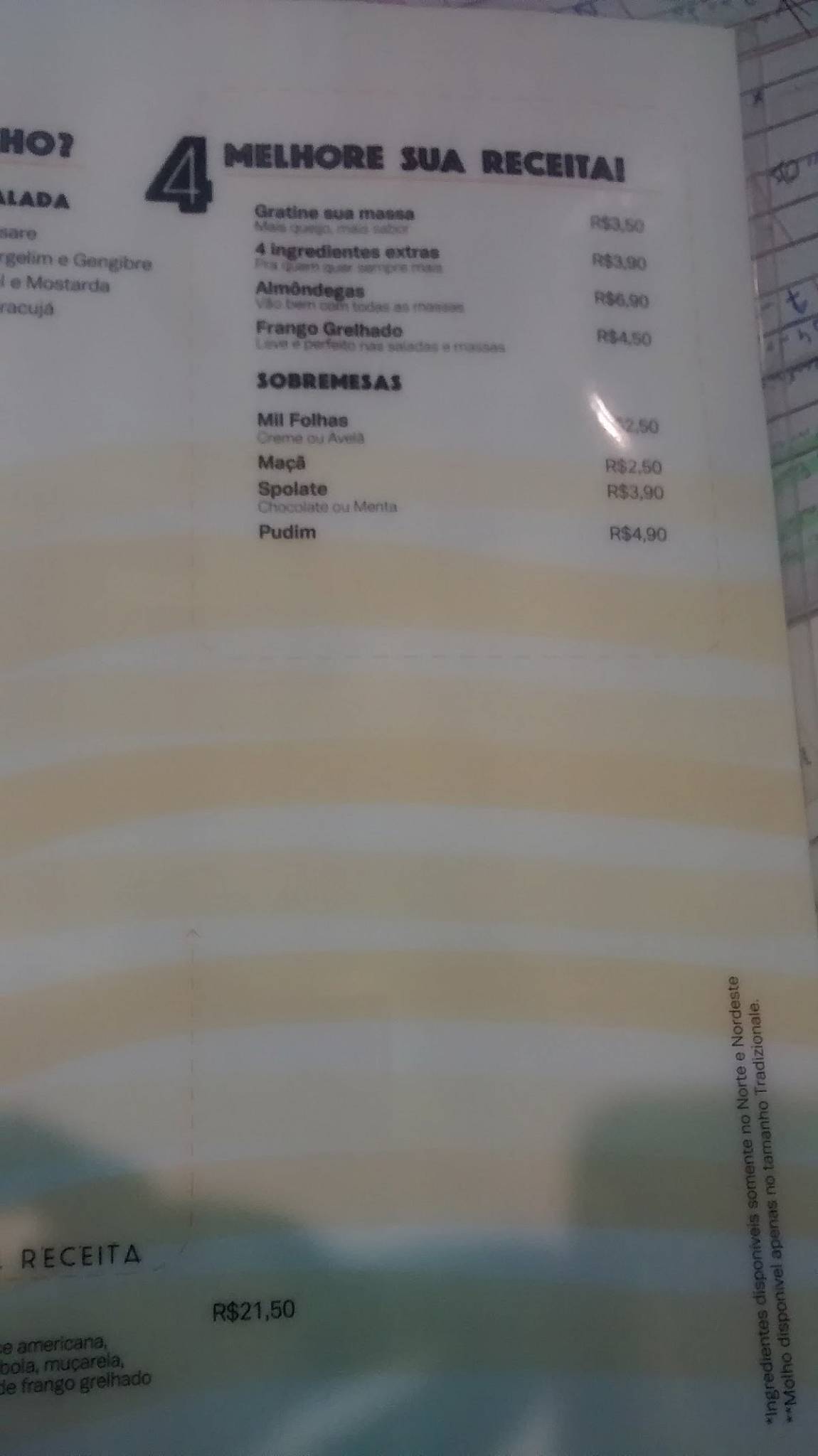 Restaurante Spoleto cardápio