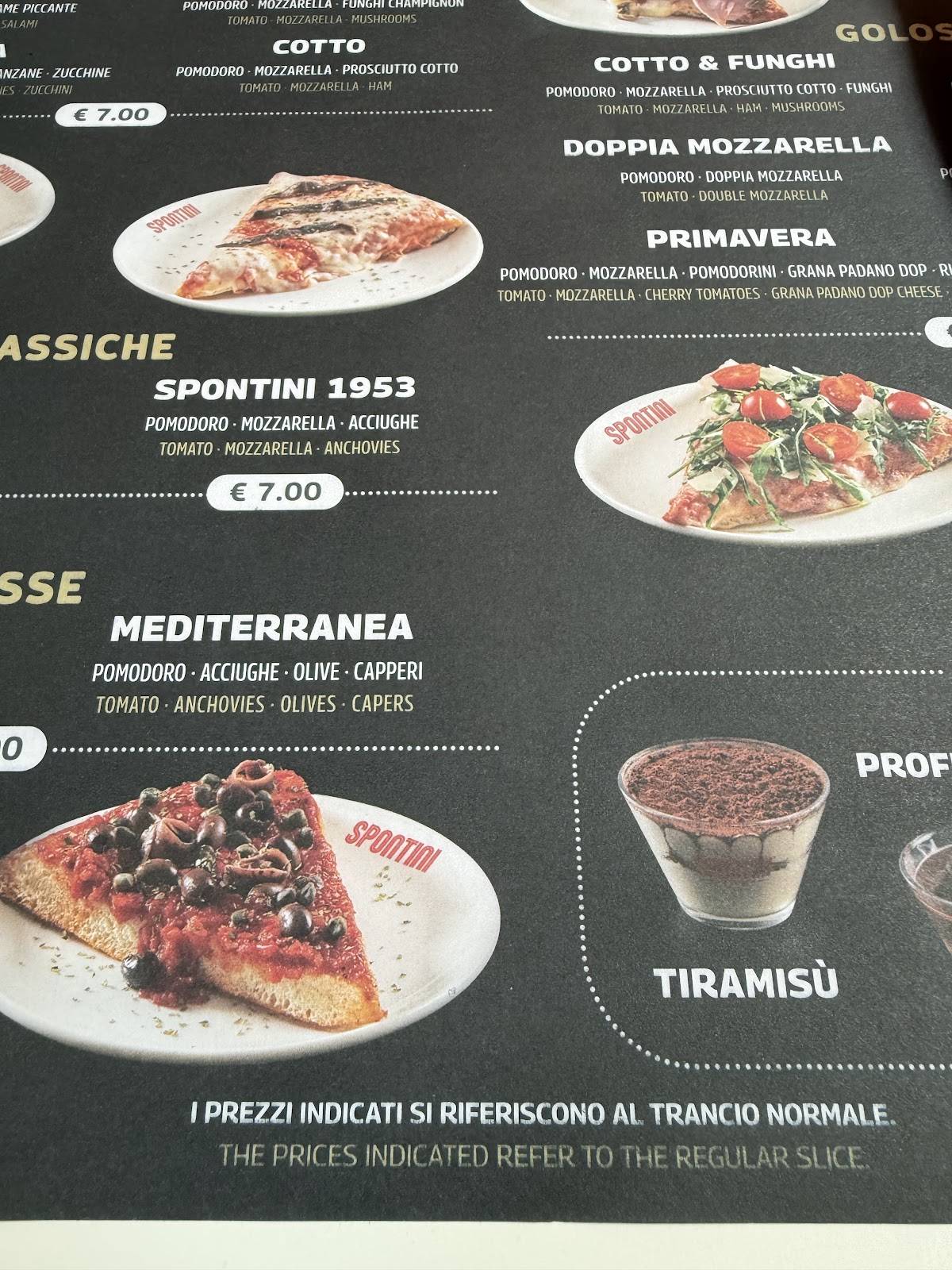 Menu di Spontini Assago Milanofiori 