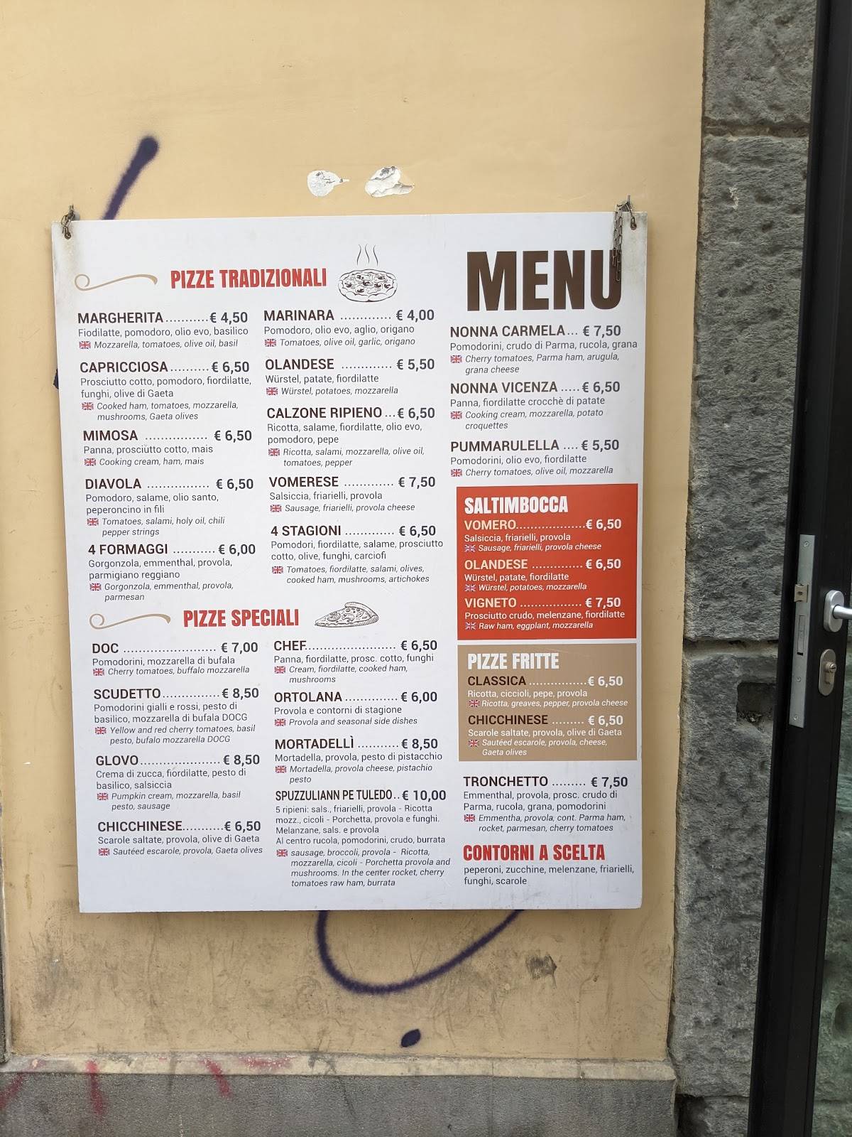 Menu di Spuzzuliann pé Tuledo 