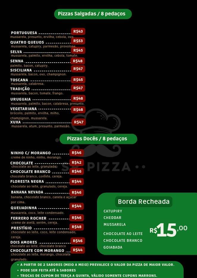 Sr Pizza cardápio