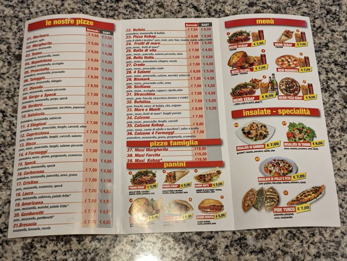 Menu di Star Istanbul Specialità Turche Kebab Pizza 