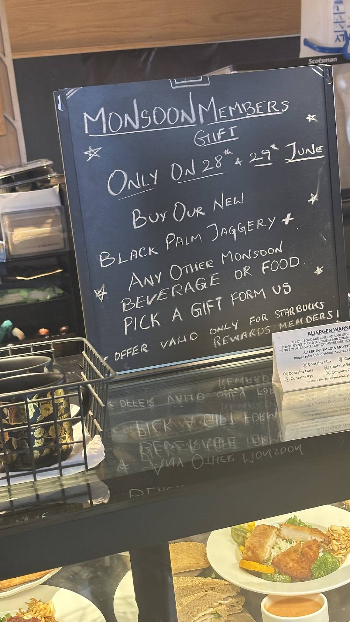 Starbucks menu