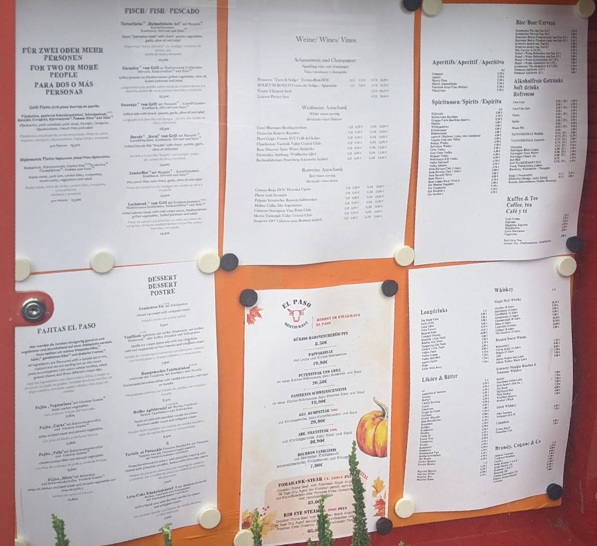 Speisekarte von Steakhaus El Paso, NeuIsenburg