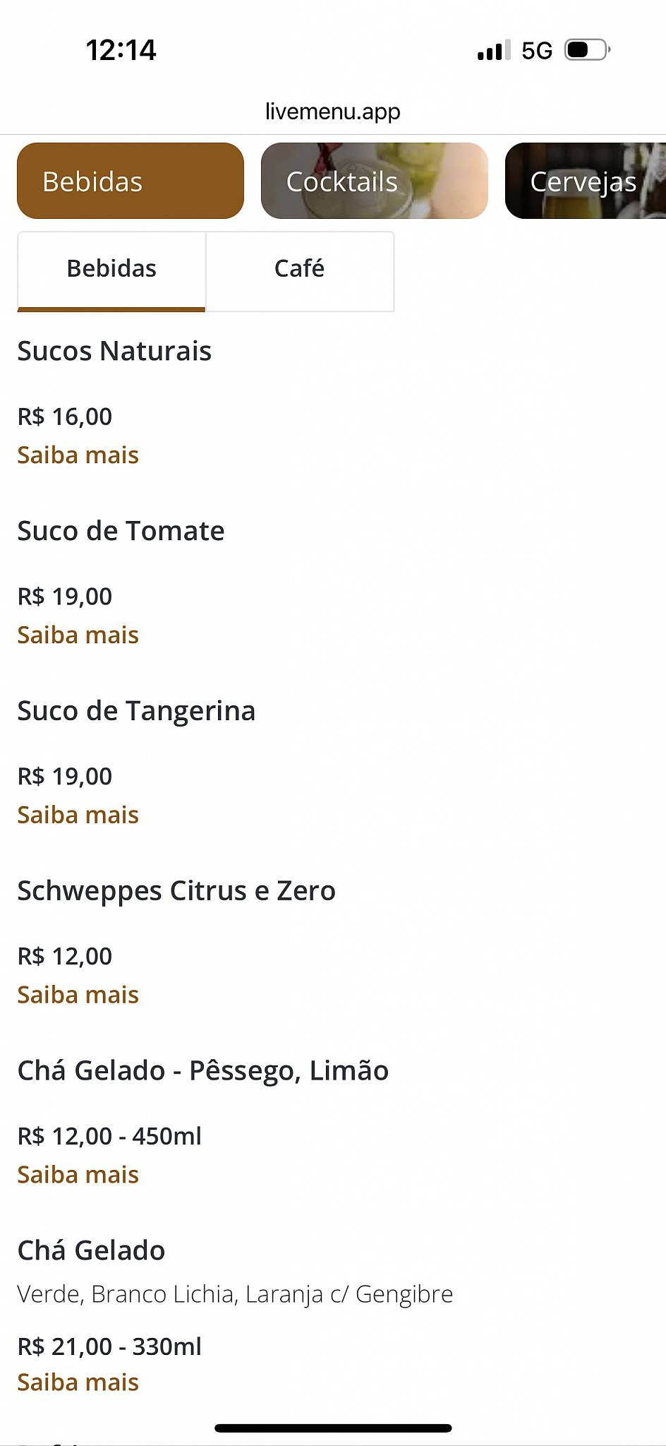 Barbacoa Itaim cardápio