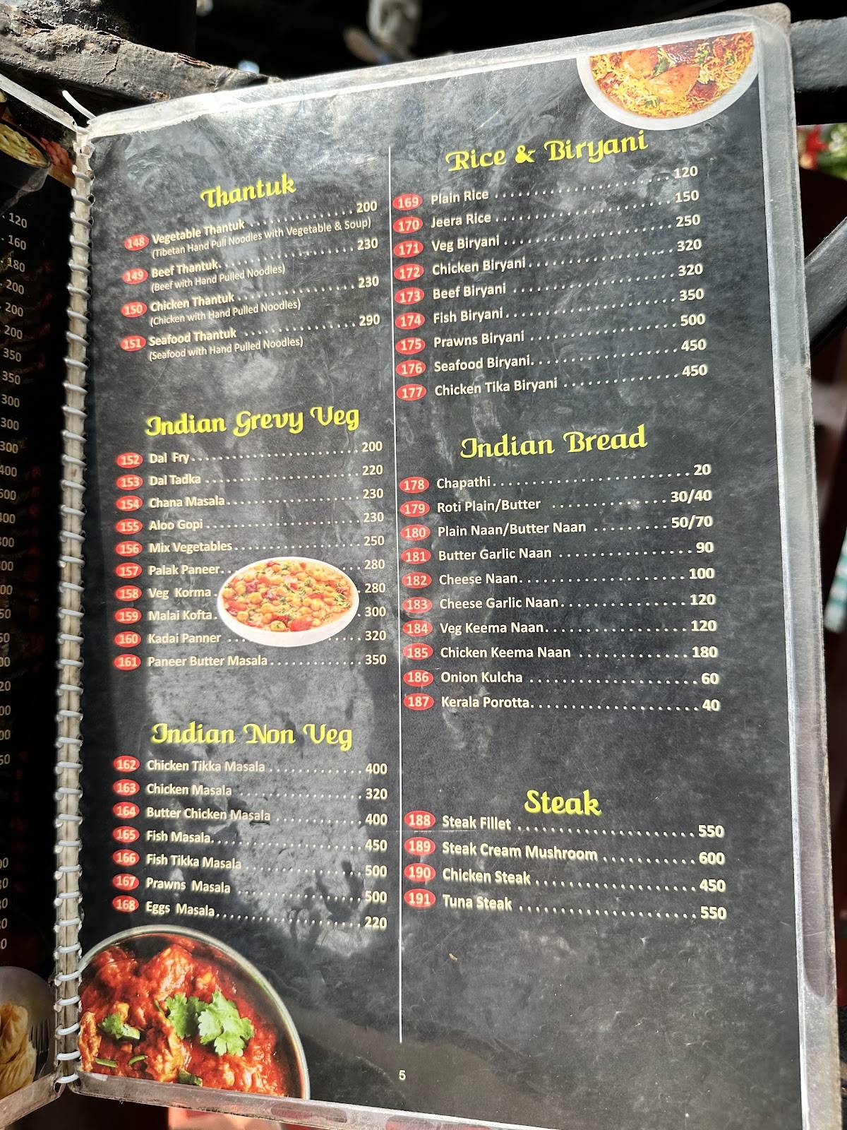 The Buddha Bar Cafe menu
