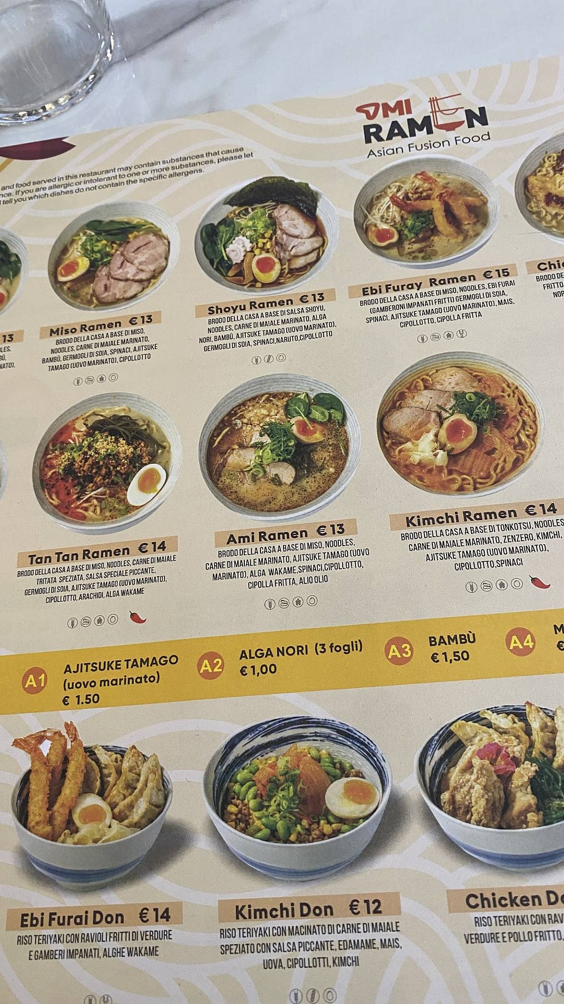 Menu di AmiRamen 