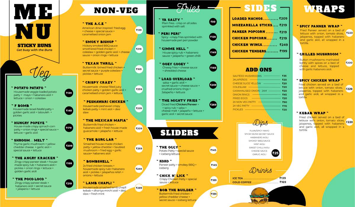 Sticky Buns menu