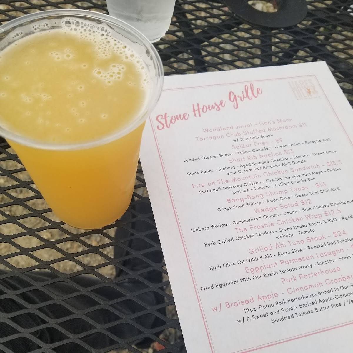 Menu at Stone House Grille restaurant, Kimberton, Hares Hill Rd