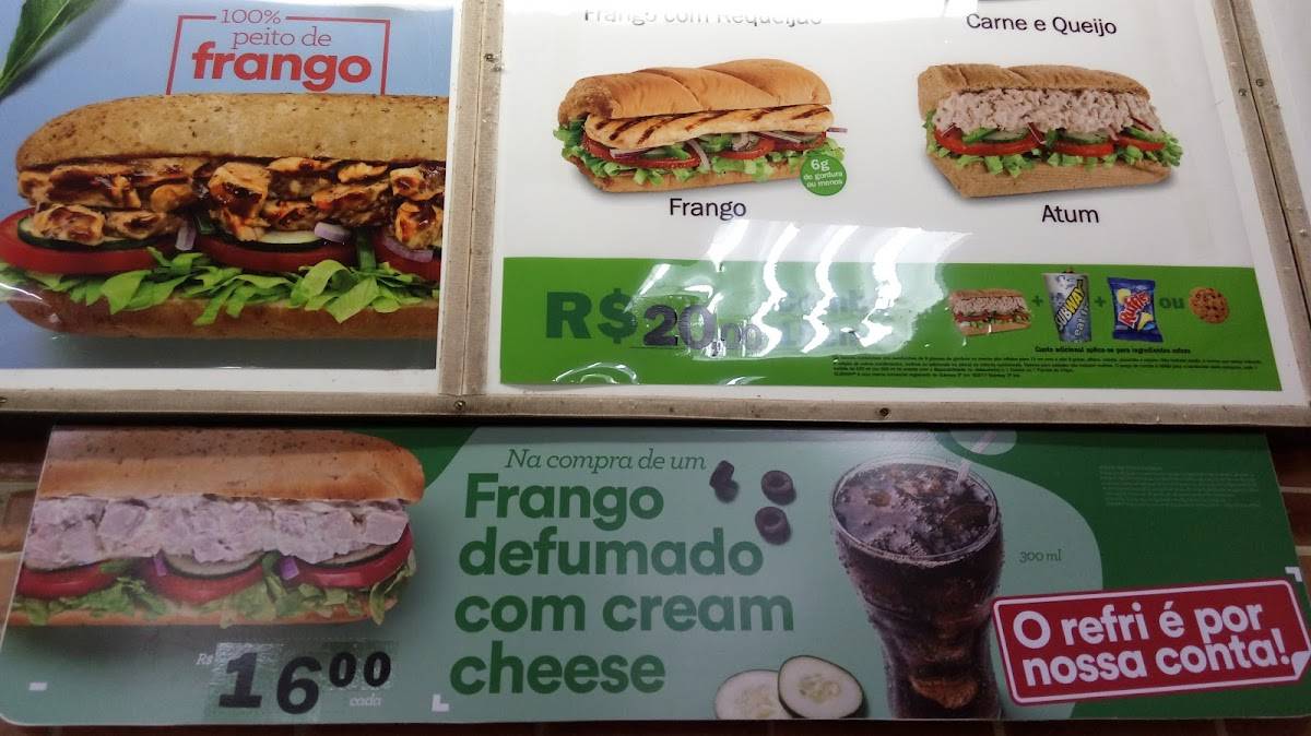 Subway cardápio