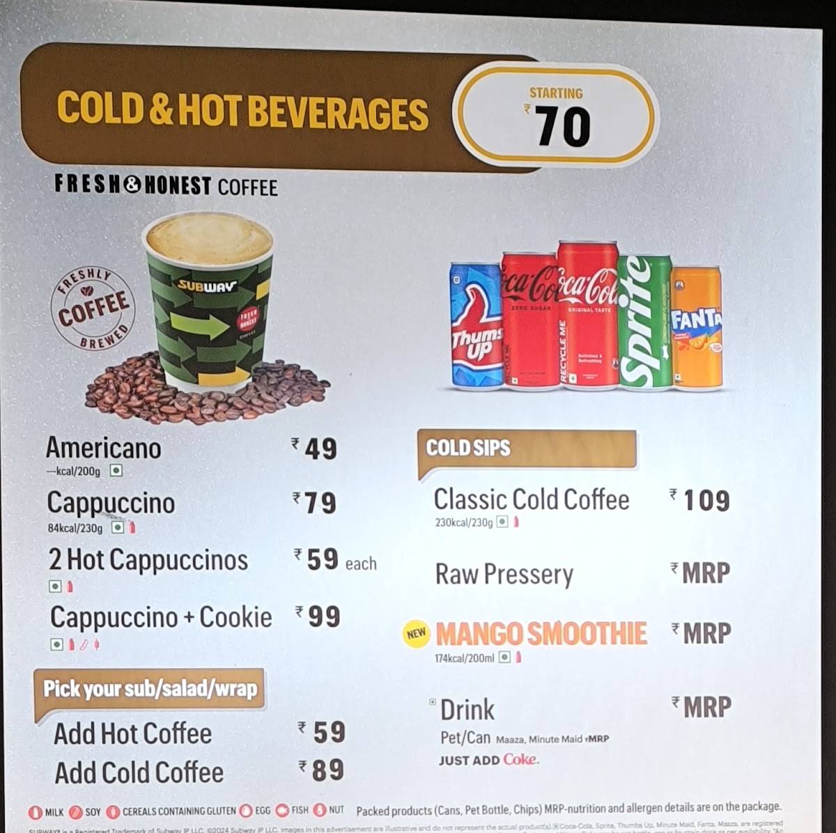 Subway Omaxe Mall menu
