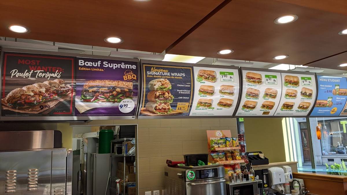 Menu di Subway 