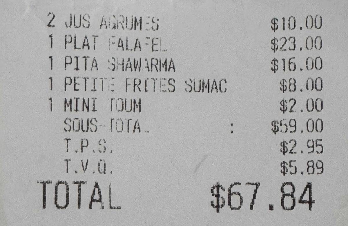 Menu de Sumac