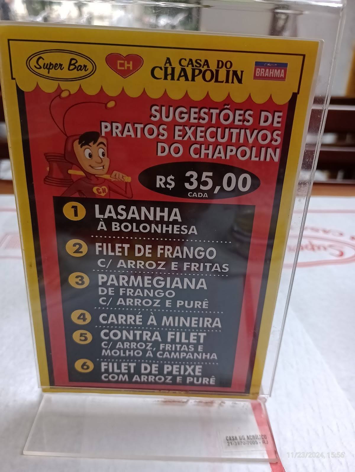 Super Bar - A Casa do Chapolin cardápio