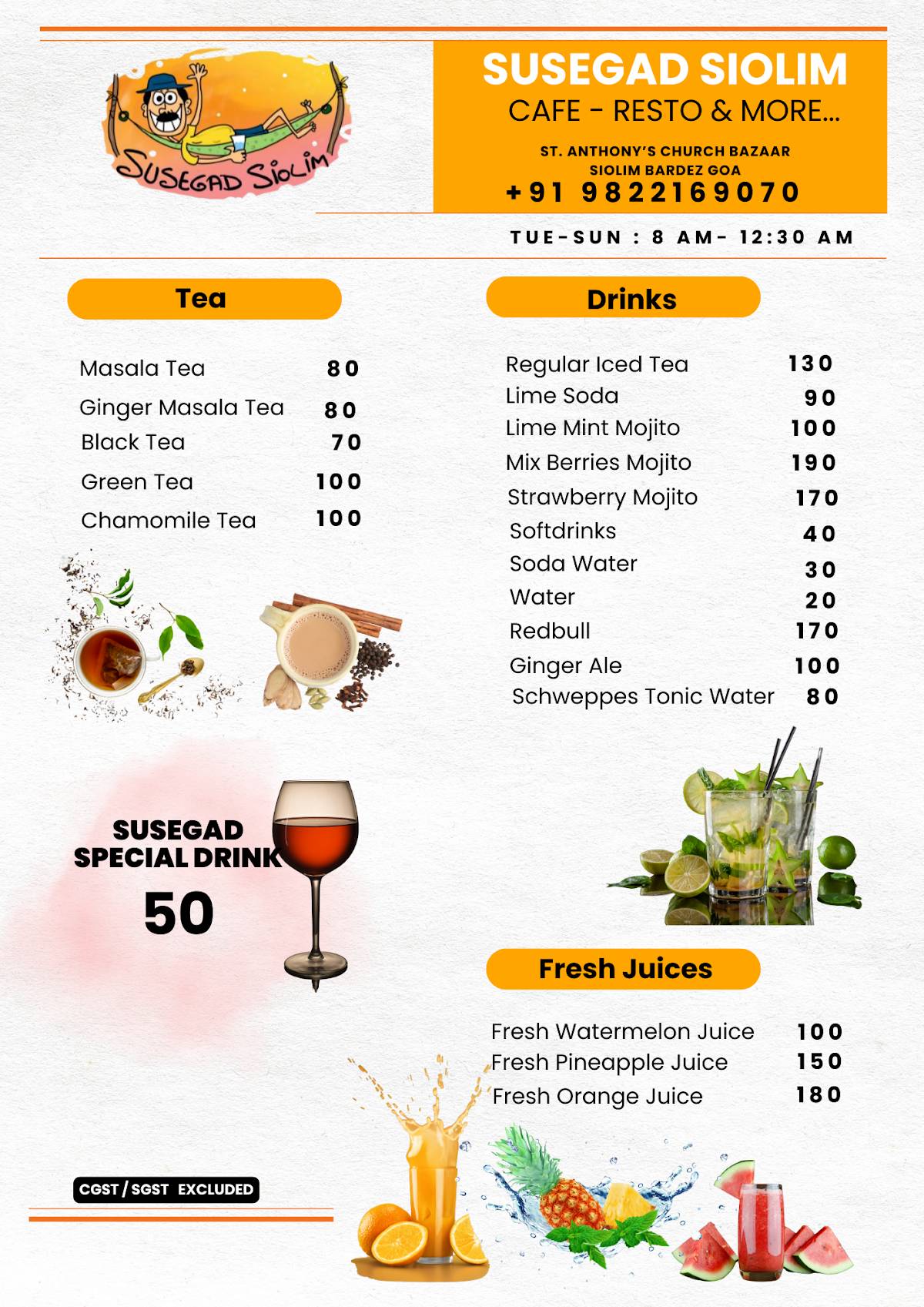 Susegad Siolim menu