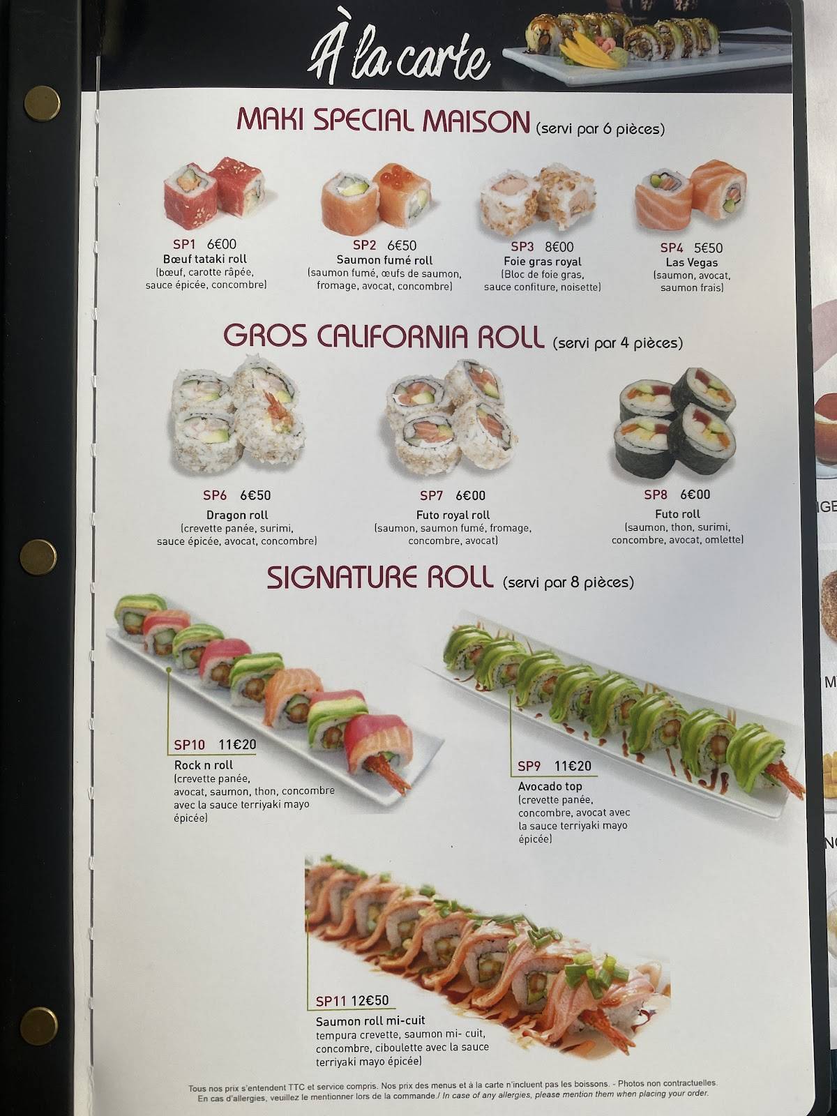 Menu de Sushi Maydo
