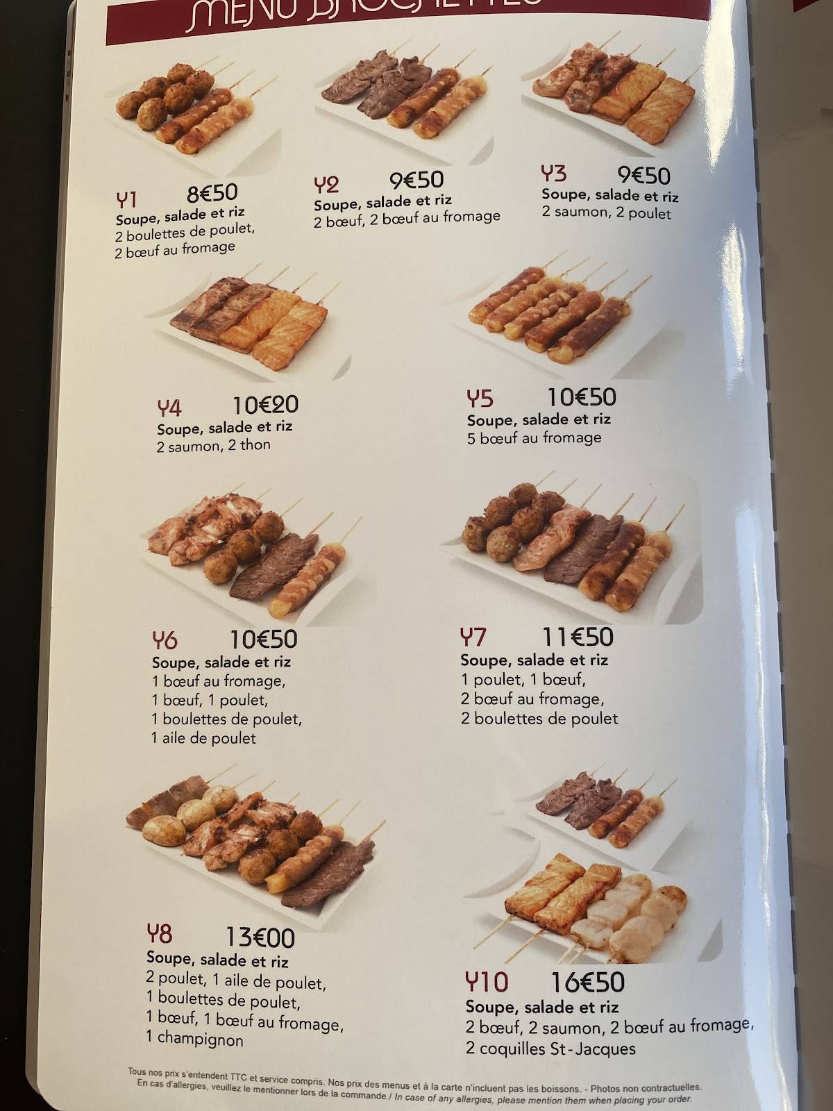 Menu de Sushi Maydo