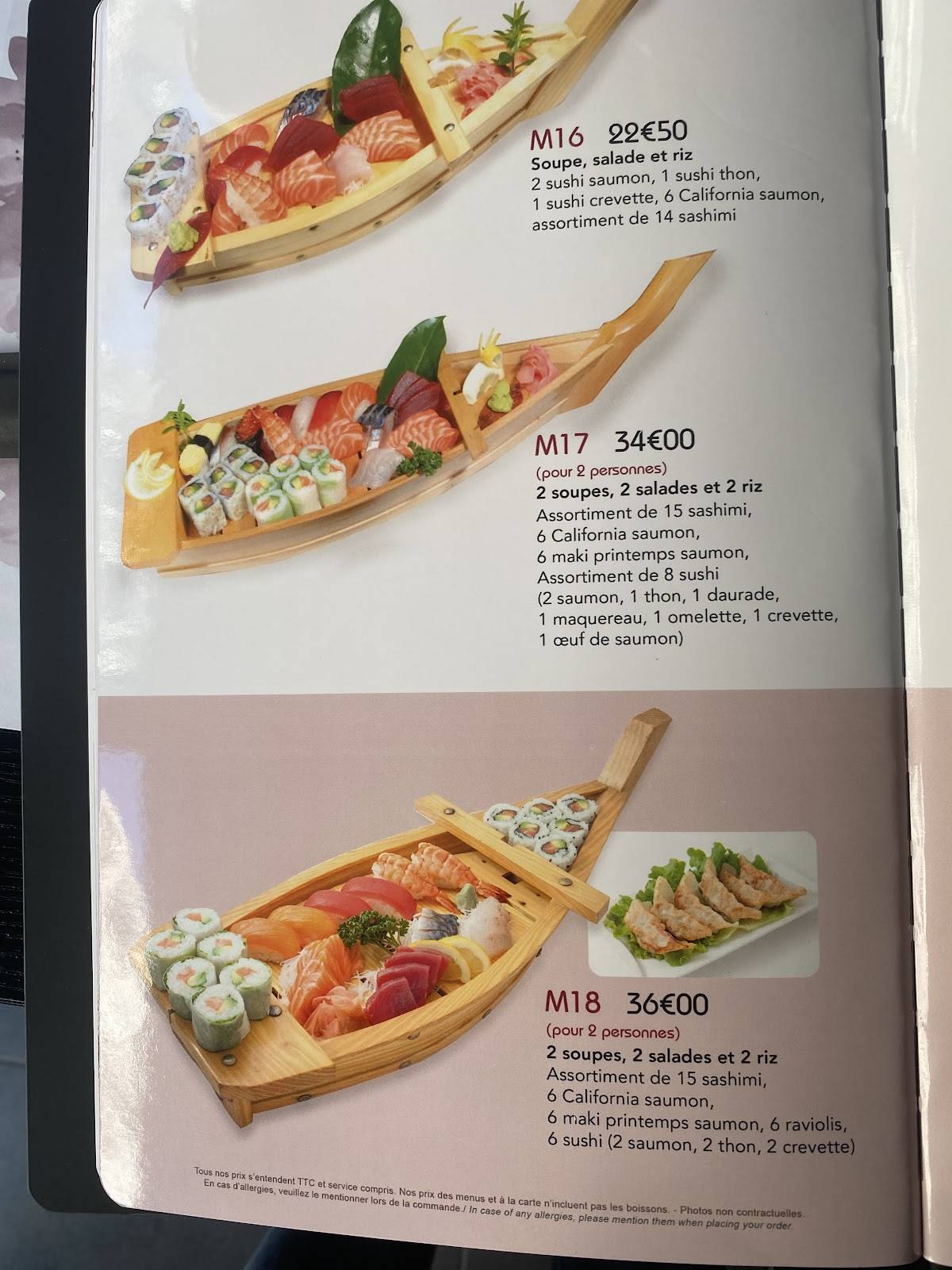 Menu de Sushi Maydo