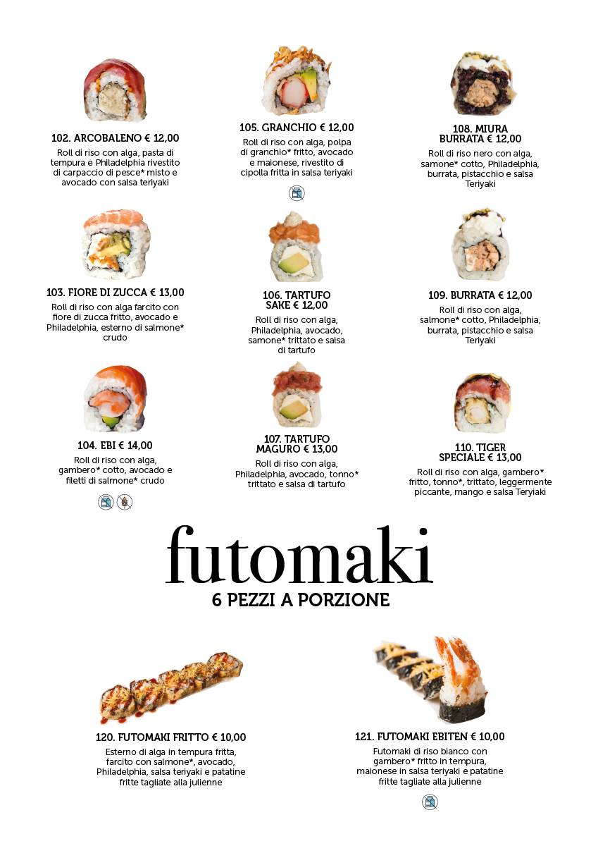 Menu di sole sushi fusion 