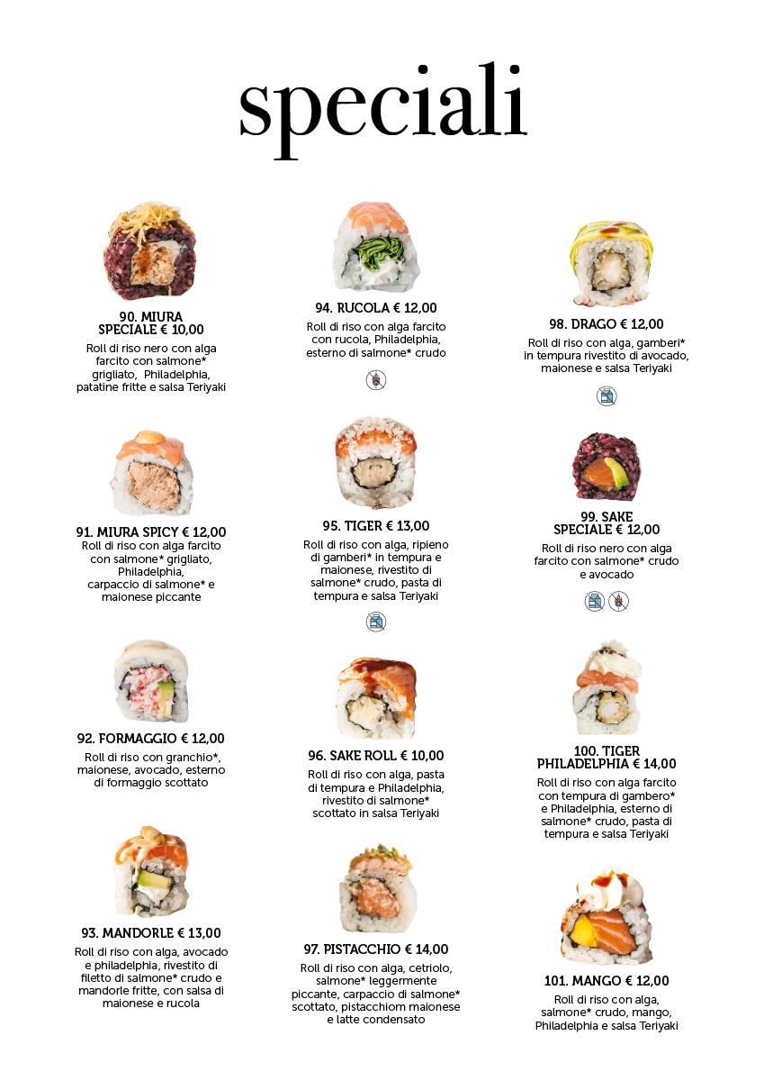 Menu di sole sushi fusion 