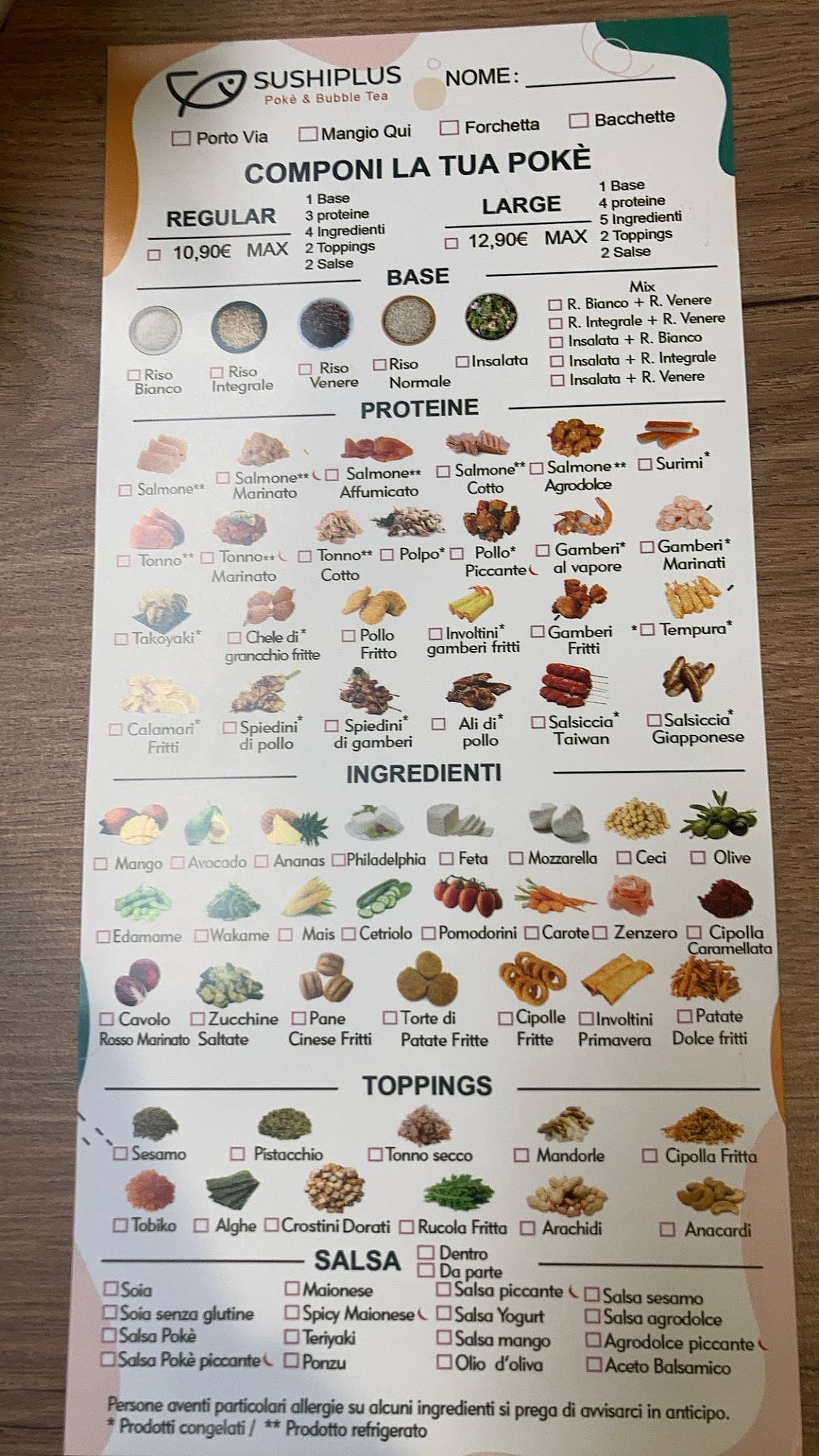 Menu di Sushi Plus 
