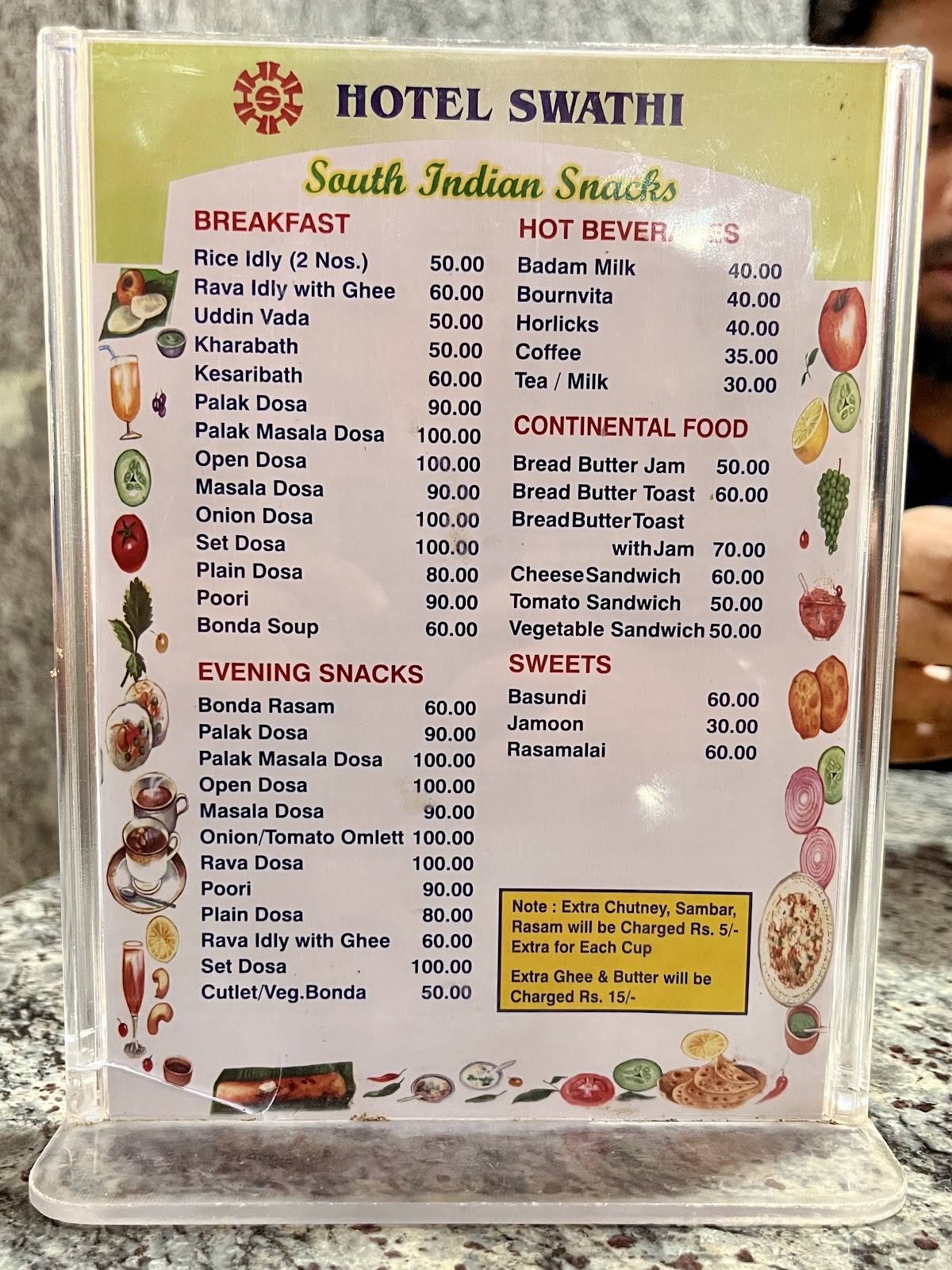 Swaathi Restaurant Hubli menu