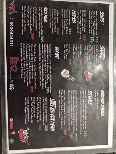 THE RED BOX menu