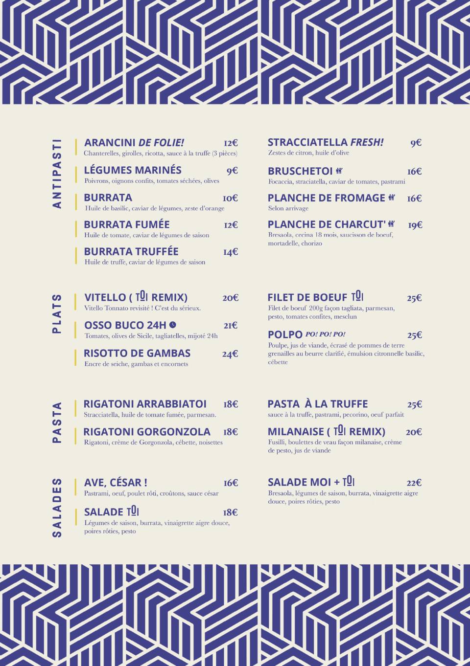 Menu de TOI