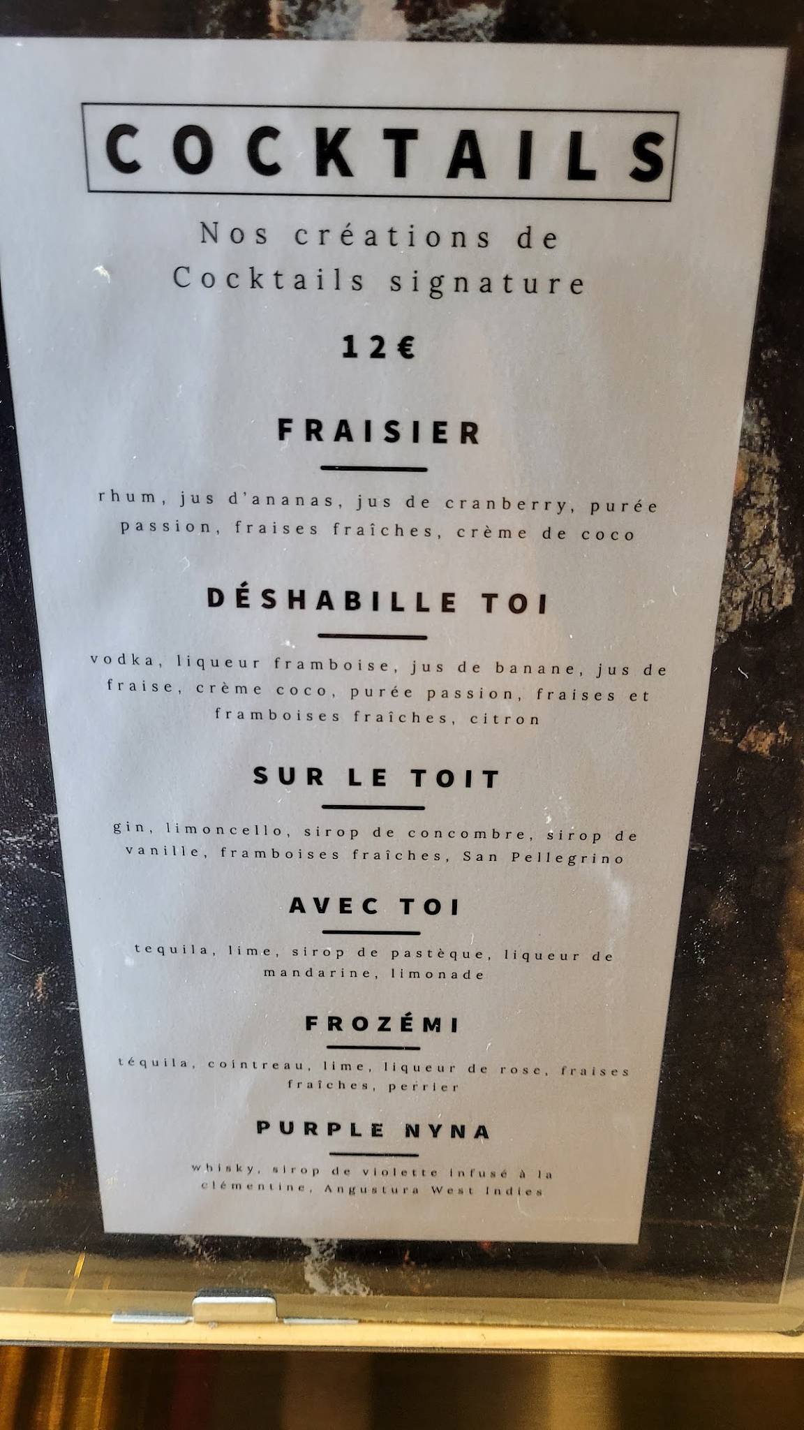 Menu de TOI