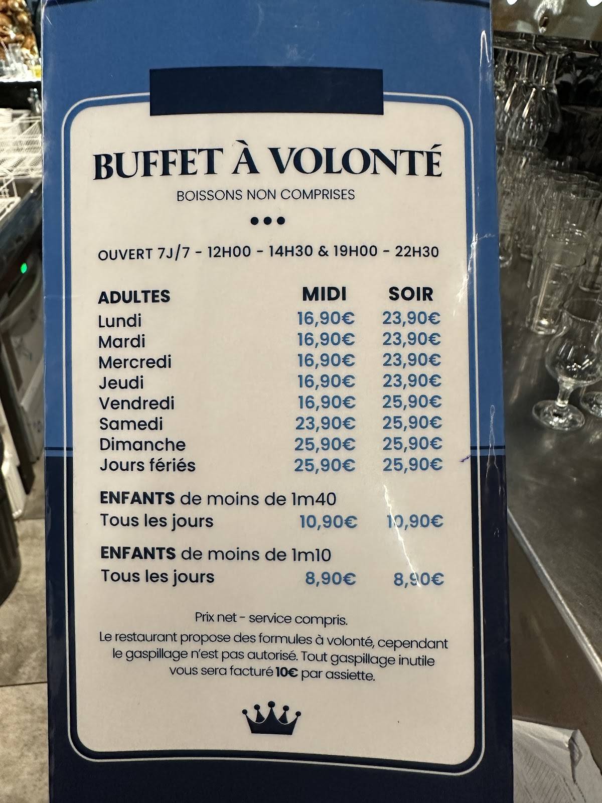 Menu de L'océane