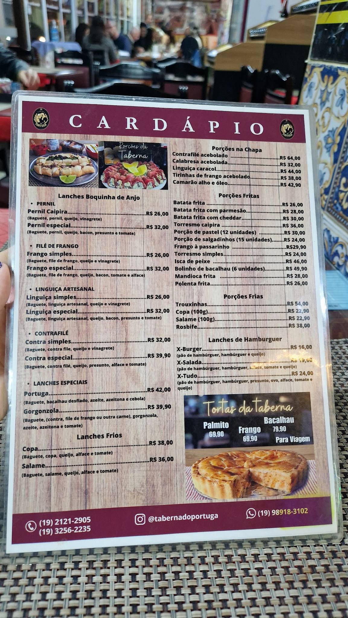 Taberna Do Portuga cardápio