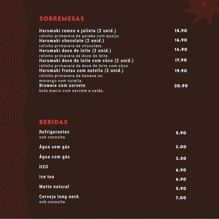 Taizen Cozinha Oriental cardápio
