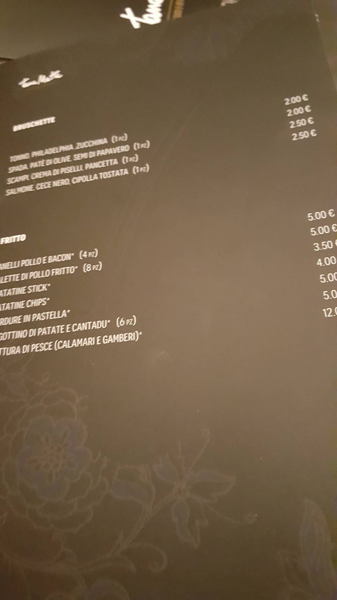 Menu di TanaMatta 