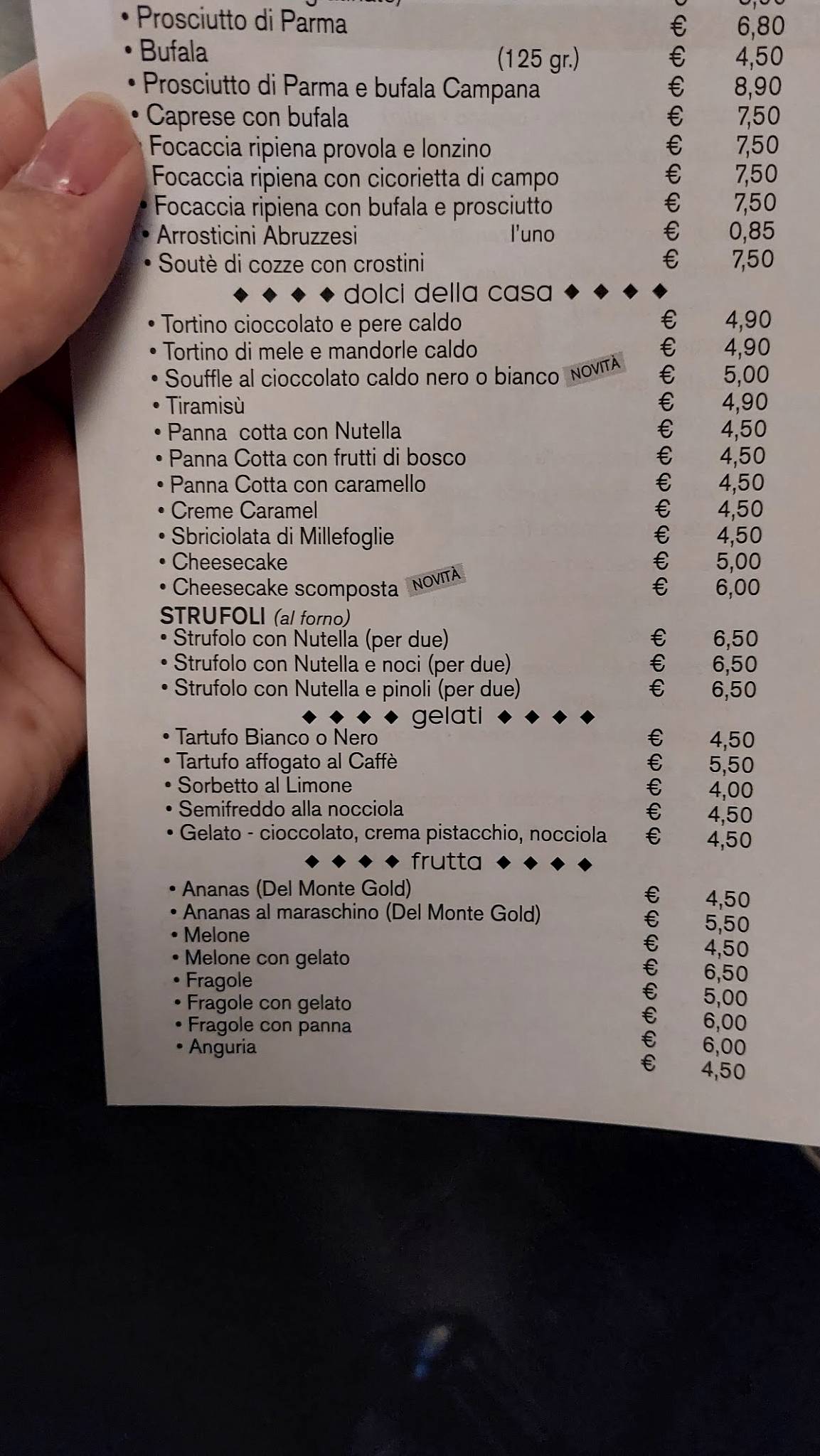 Menu di Terra 
