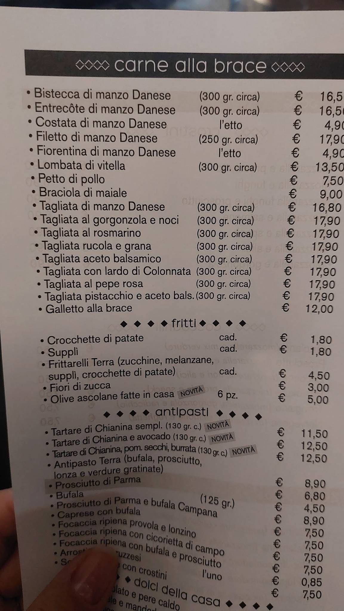 Menu di Terra 
