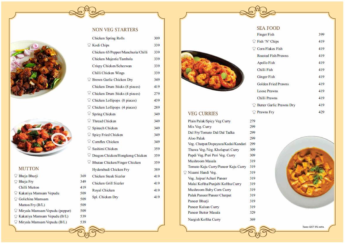 Terrace Grill menu