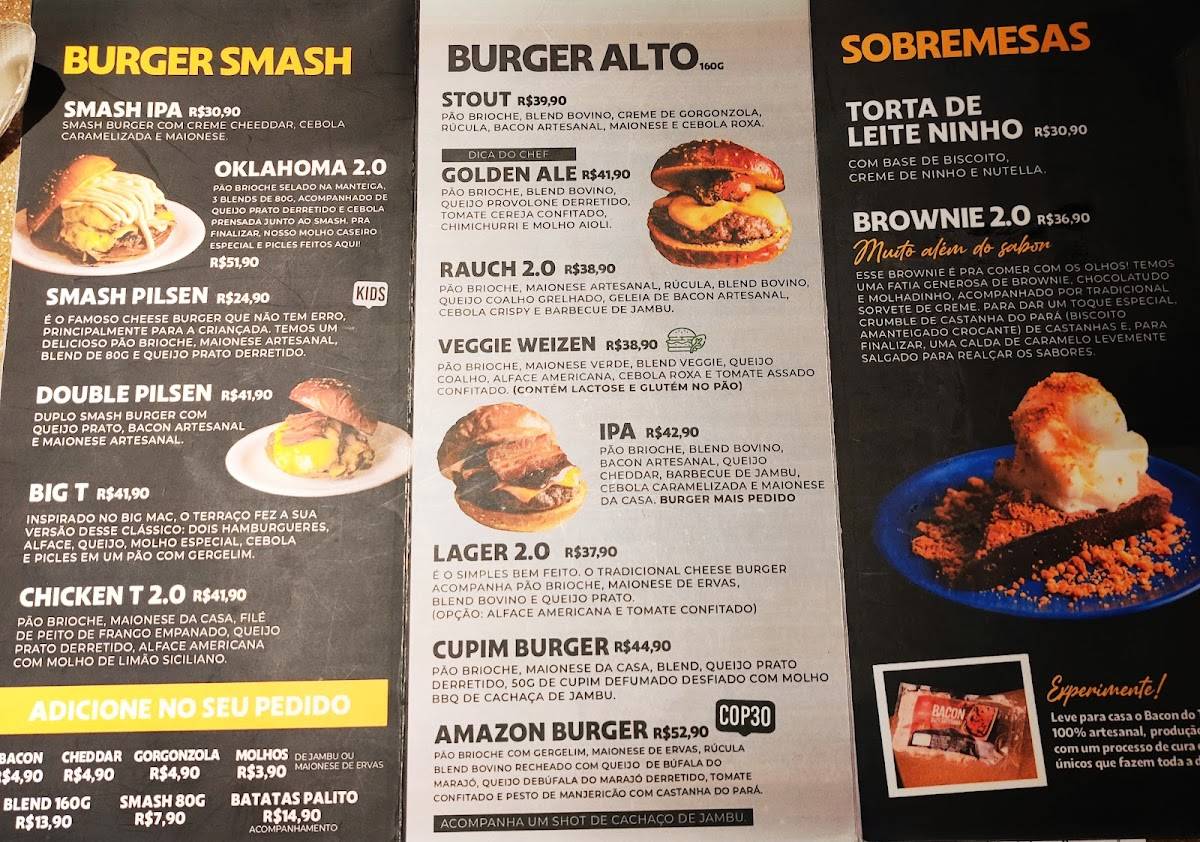 Terraço Burger & Beer cardápio