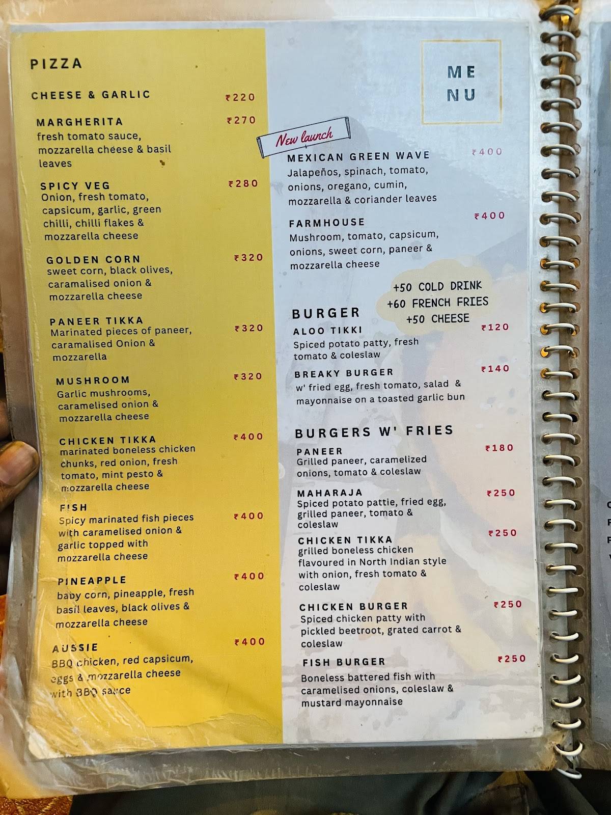 Terracotta Cafe menu