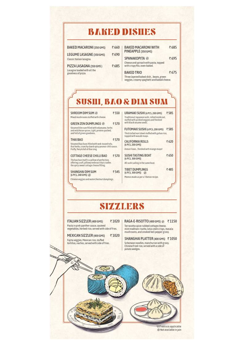 Terracotta Multicuisine Restaurant & Banquet menu
