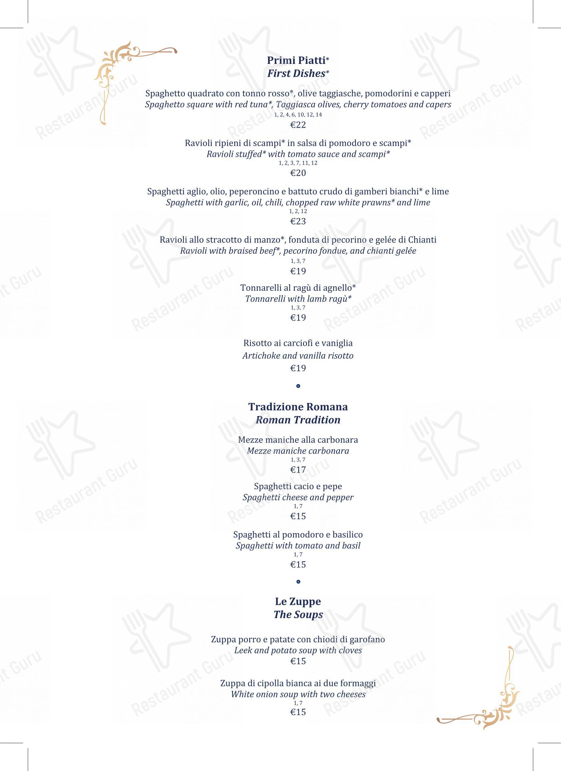 Menu di Terrazza Flavia - Menu