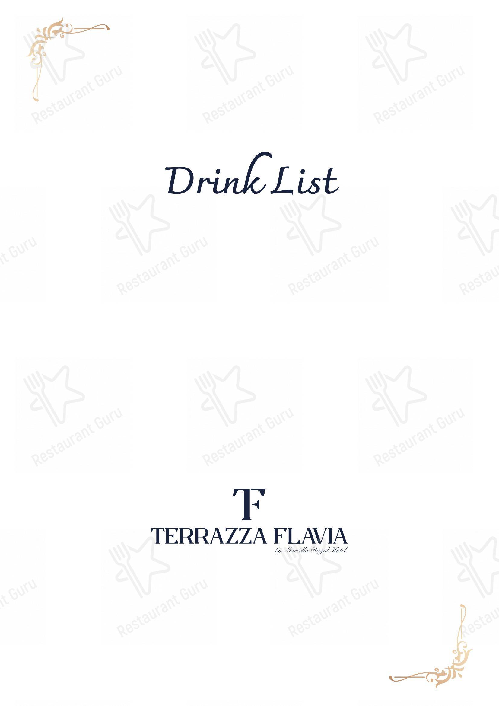 Menu bar per Terrazza Flavia in Roma