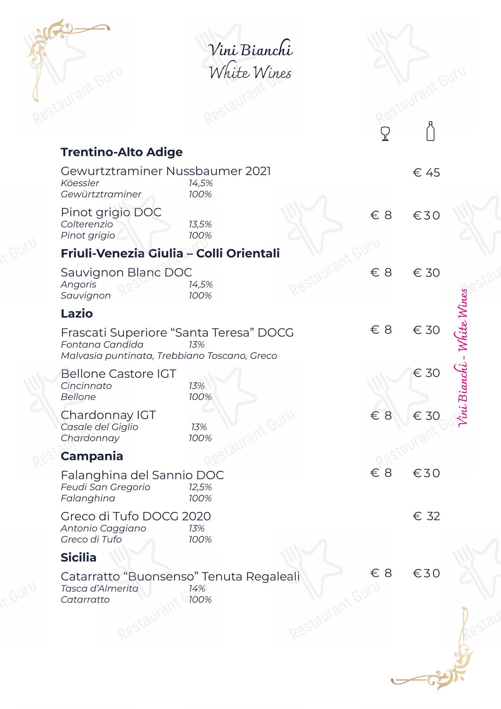 Menu bar per Terrazza Flavia ristorante