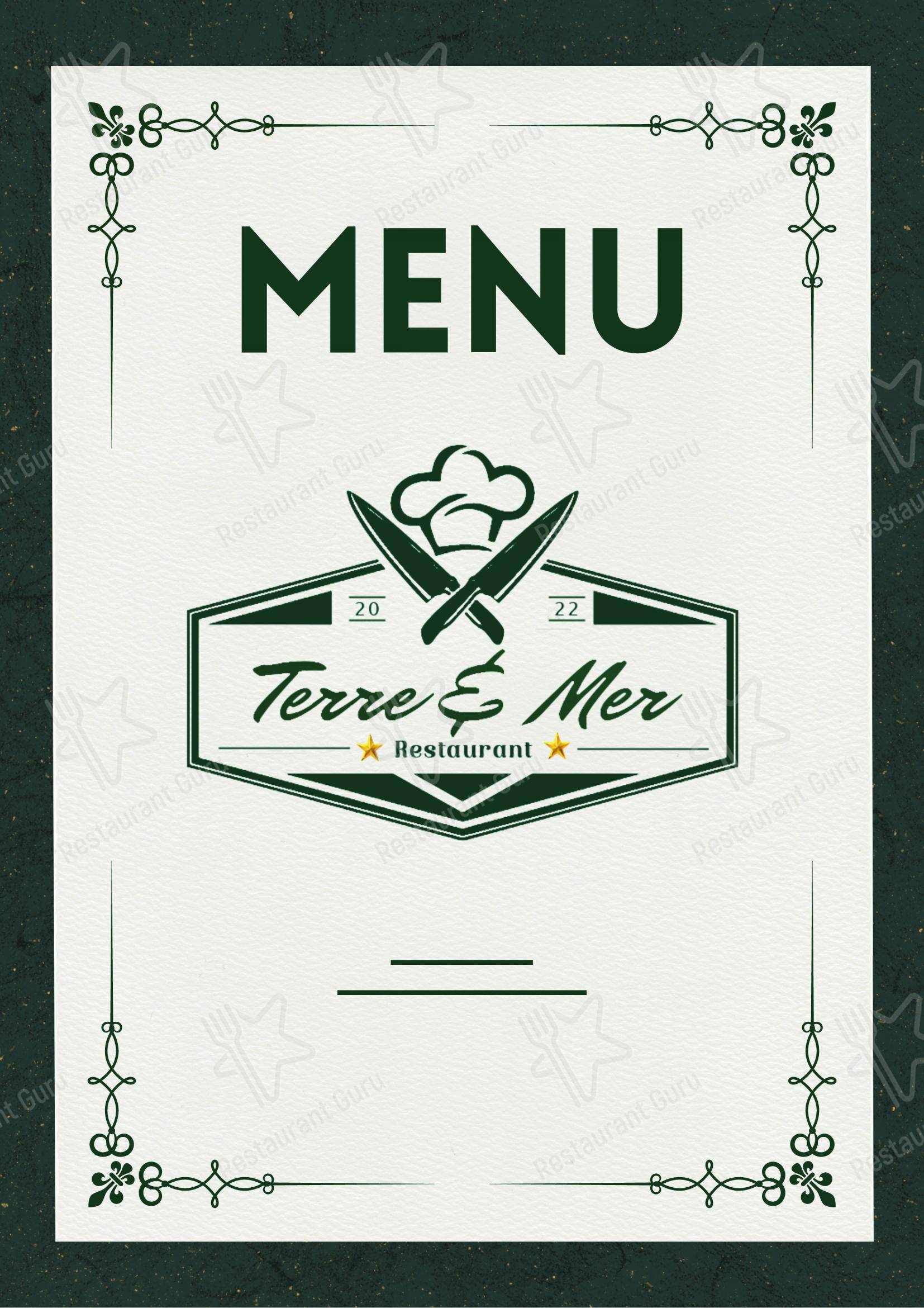 Menu pour Terre et Mer dans Labourse