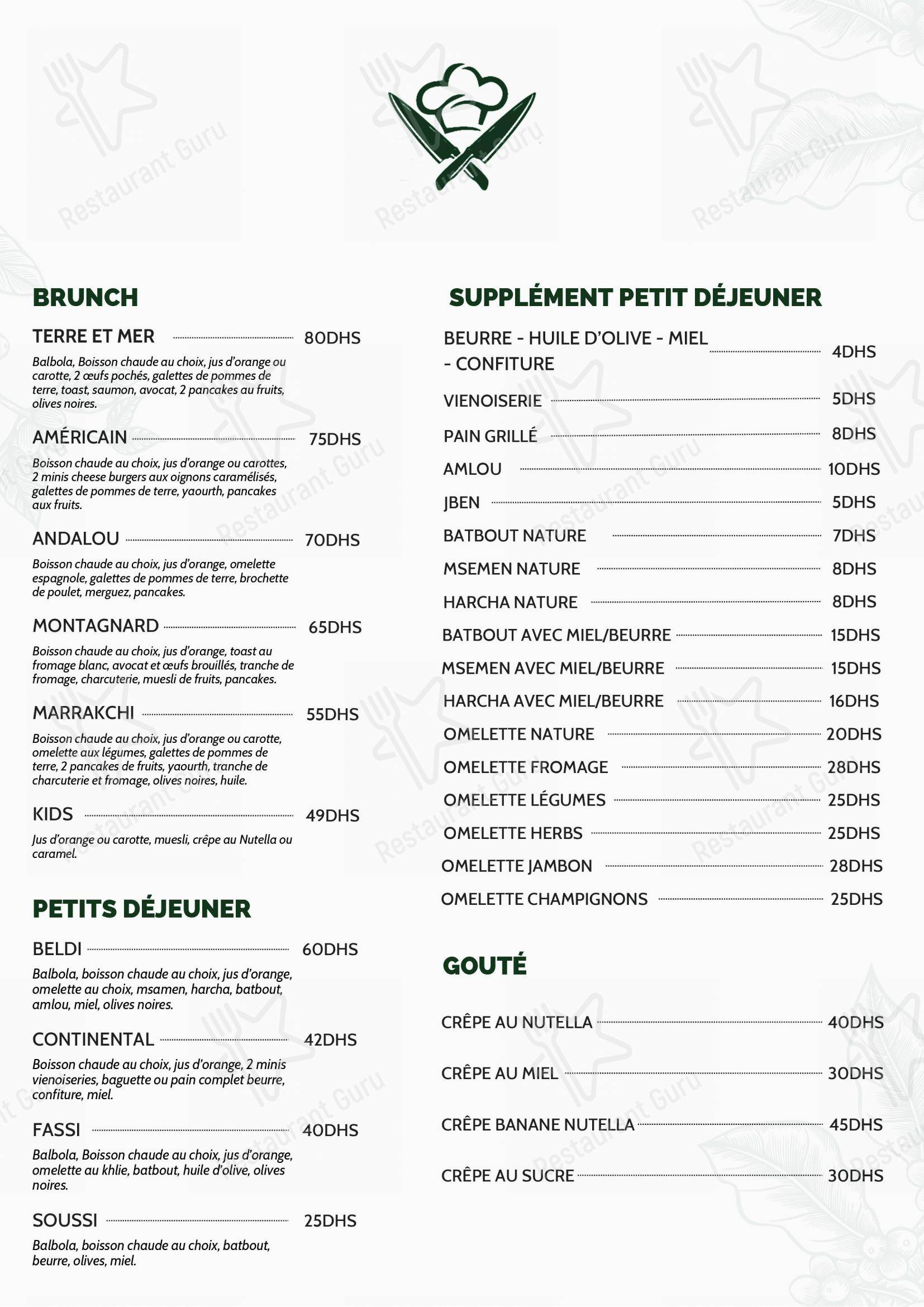 Terre et Mer dans Labourse - Menu